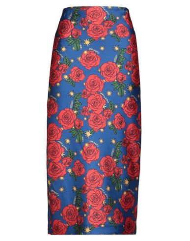 Alessandro Enriquez Woman Midi Skirt Bright Blue Size 8 Polyester In Blue