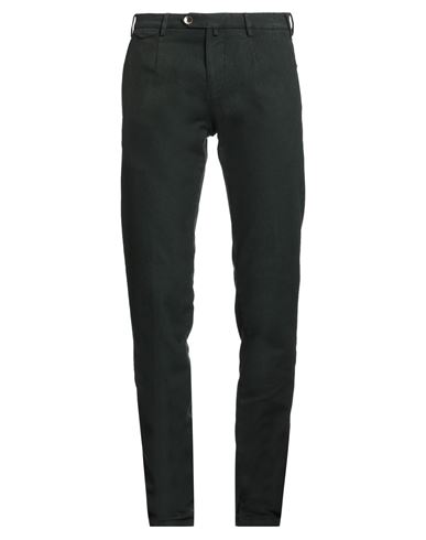 Verdera Man Pants Dark Green Size 34 Cotton, Elastic Fibres In Green