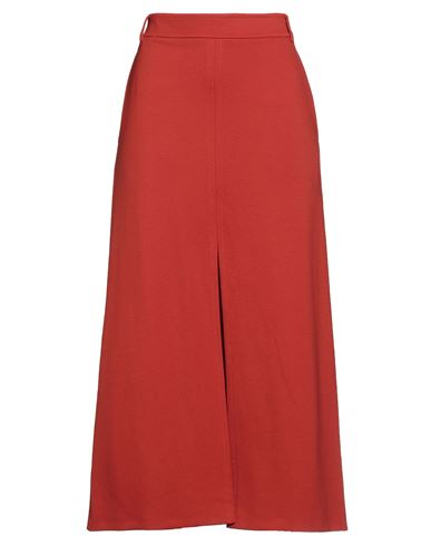 Liviana Conti Woman Midi Skirt Orange Size 8 Viscose, Polyamide, Elastane In Red