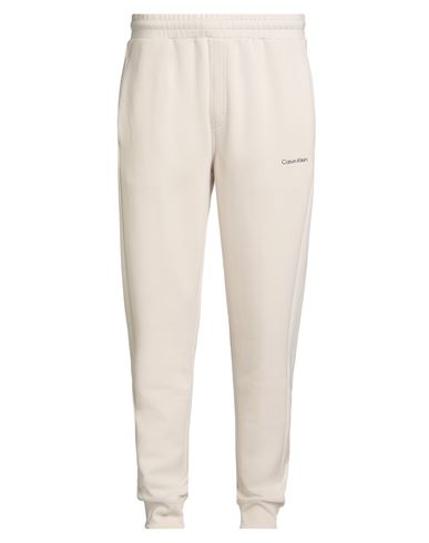 Calvin Klein Man Pants Ivory Size Xs Cotton, Polyester In Neutral