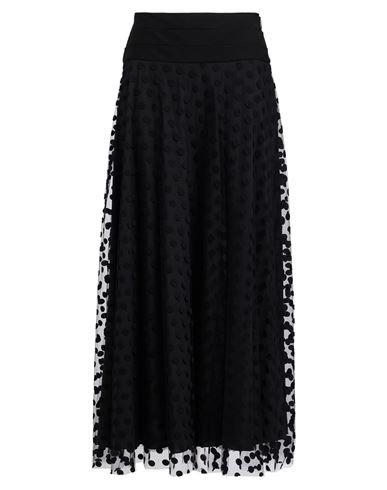 Moschino Woman Maxi Skirt Black Size 14 Cotton, Polyamide, Polyester, Silk In Black