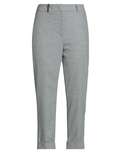 Peserico Woman Pants Light Grey Size 8 Wool, Polyester, Viscose, Polyamide, Elastane In Gray