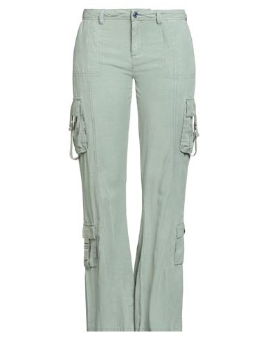 Guess Woman Pants Light Green Size 30-wl33 Lyocell, Linen In Brown
