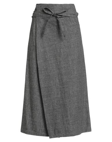 Fabiana Filippi Woman Midi Skirt Grey Size 6 Virgin Wool, Linen, Polyamide, Cotton In Gray