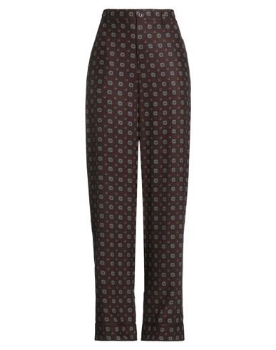 Moschino Woman Pants Dark Brown Size 6 Silk In Brown