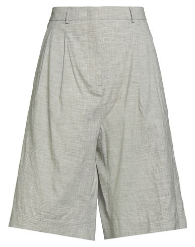Semicouture Woman Shorts & Bermuda Shorts Sage Green Size 6 Cotton, Linen, Elastane In Multi