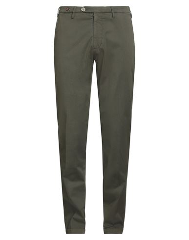 Filetto Man Pants Dark Green Size 34 Cotton, Elastane In Green