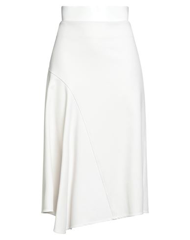 Brunello Cucinelli Woman Midi Skirt Ivory Size 14 Cotton, Elastane In White