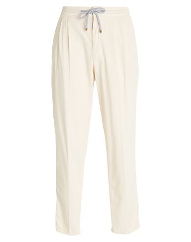 Brunello Cucinelli Man Pants Cream Size 28 Cotton In White