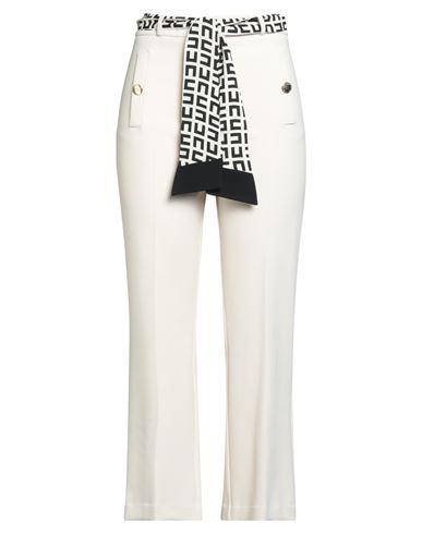 Elisabetta Franchi Woman Pants Ivory Size 10 Polyester, Elastane In White