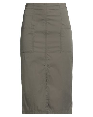 Alessia Santi Woman Midi Skirt Military Green Size 10 Cotton, Polyamide, Elastane