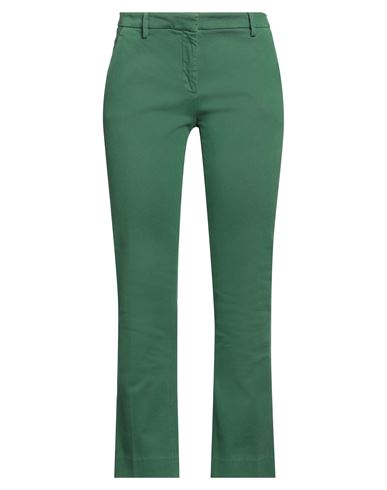 Woman Pants Dark green Size 10 Cotton, Elastane