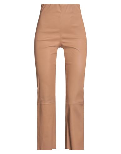 By Malene Birger Woman Pants Camel Size 6 Lambskin In Neutral