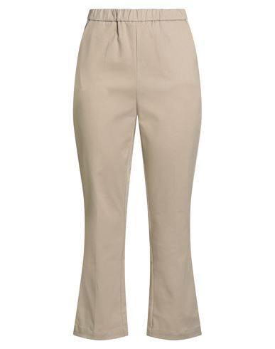 The M .. Woman Pants Beige Size L Cotton, Elastane In Sand