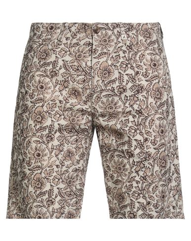 Myths Man Shorts & Bermuda Shorts Beige Size 32 Linen, Cotton In Multi