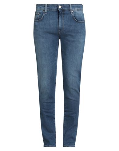 Pt Torino Man Jeans Blue Size 35 Cotton, Polyester, Elastane In Blue