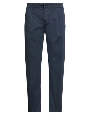 Kiton Man Pants Midnight Blue Size 35 Cotton, Elastane In Blue
