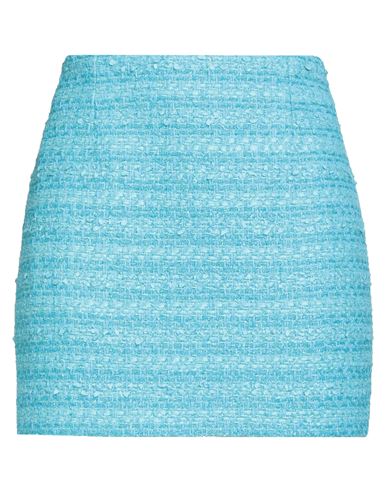 Tagliatore 02-05 Woman Mini Skirt Azure Size 4 Cotton, Polyamide, Virgin Wool In Blue