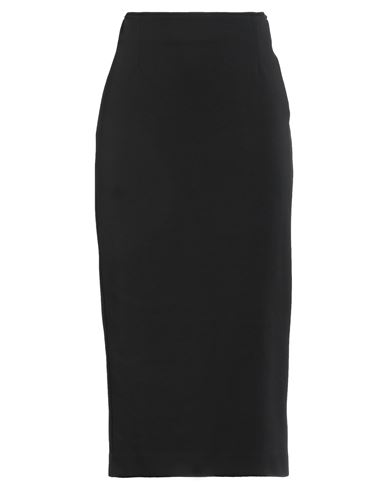 Windsor . Woman Midi Skirt Black Size 10 Cotton, Polyester, Elastane In Black