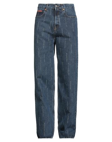 Martine Rose Man Jeans Blue Size M Cotton In Blue