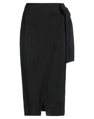 Semicouture Woman Midi Skirt Black Size 10 Viscose In Black