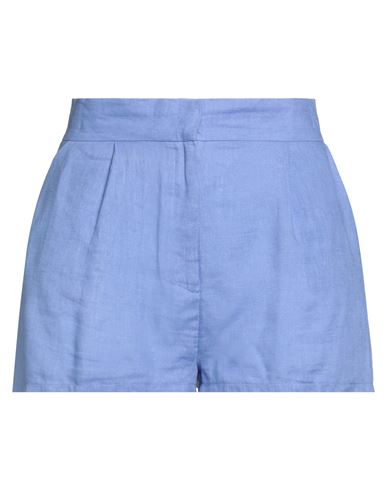 Actualee Woman Shorts & Bermuda Shorts Lilac Size 10 Linen In Blue