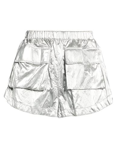 Jijil Woman Shorts & Bermuda Shorts Silver Size 2 Viscose, Polyester, Cotton, Metal Fiber, Polyureth