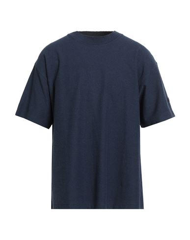 Soulland Man T-shirt Navy Size L Recycled Cotton, Polyester In Blue