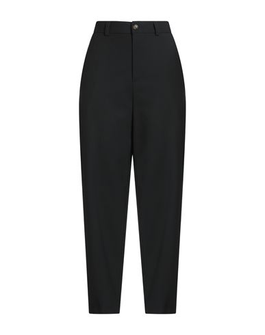 Solotre Woman Pants Black Size 4 Polyester, Virgin Wool, Elastane In Black