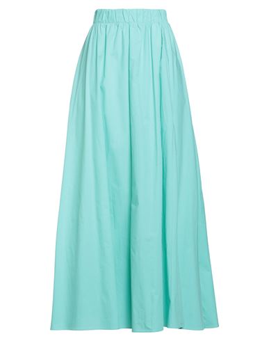 Jijil Woman Maxi Skirt Light Green Size 8 Cotton In Blue