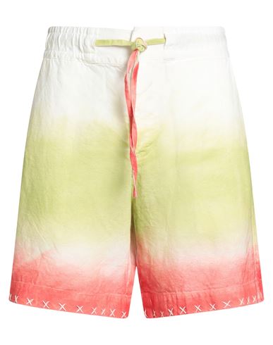 The Elder Statesman Man Shorts & Bermuda Shorts Light Green Size L Linen In Multi