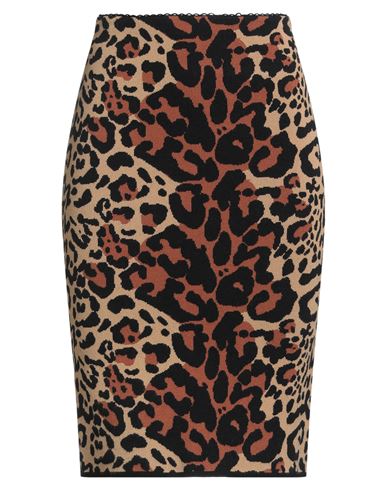 Blumarine Woman Midi Skirt Sand Size S Viscose, Polyester In Brown
