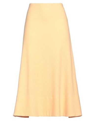 Jil Sander Woman Midi Skirt Apricot Size 8 Wool, Silk, Cashmere In Yellow
