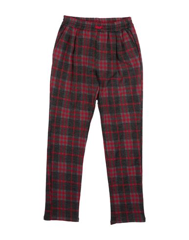 Monnalisa Toddler Boy Pants Charcoal Size 6 Polyester, Cotton, Acrylic, Virgin Wool In Burgundy