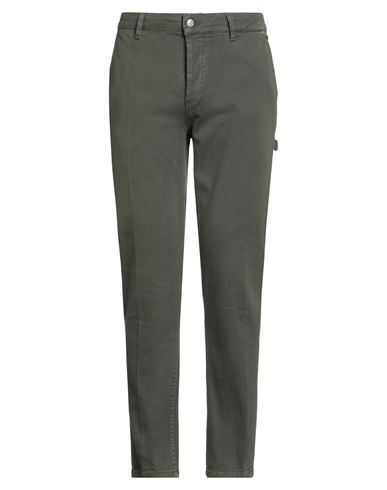 Grey Daniele Alessandrini Man Pants Military Green Size 34 Cotton, Elastane In Green