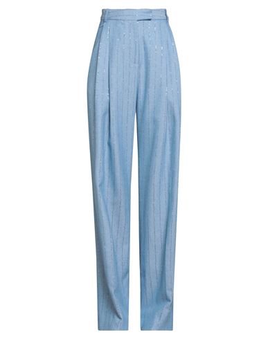 Des_phemmes Woman Pants Light Blue Size 6 Wool, Polyester, Polyamide, Viscose In Blue
