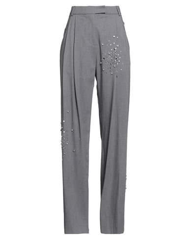 Des_phemmes Woman Pants Grey Size 4 Polyester, Viscose, Wool, Elastane In Gray