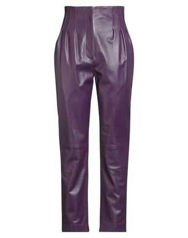 Alberta Ferretti Tassel Pants Ankle Length In Purple
