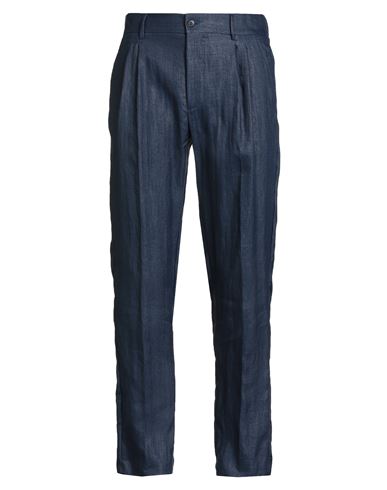 Brian Dales Man Pants Blue Size 36 Linen, Polyamide In Blue