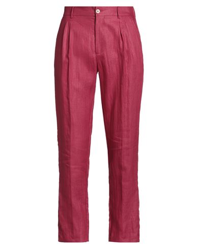 Brian Dales Man Pants Magenta Size 36 Linen, Polyamide In Purple