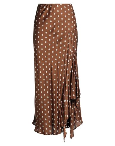 Semicouture Woman Midi Skirt Brown Size 6 Viscose In Brown