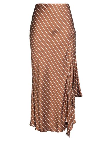 Semicouture Woman Midi Skirt Brown Size 6 Viscose In Brown