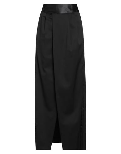 Mm6 Maison Margiela Woman Maxi Skirt Black Size 8 Polyester, Virgin Wool, Elastane In Black