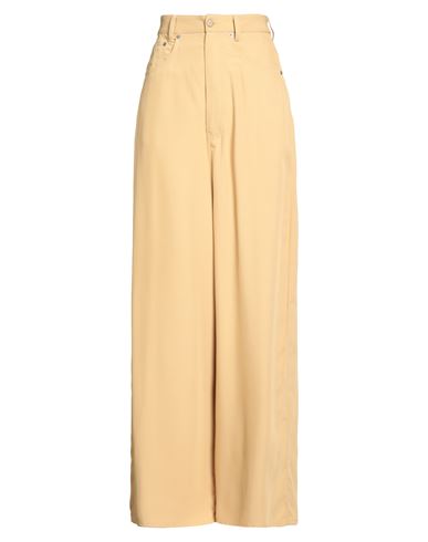 Mm6 Maison Margiela Yellow Fluid Viscose Twill 5 Pocket Trousers In Nude