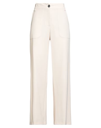 Kartika Woman Pants Beige Size 6 Polyester, Viscose, Elastane In White