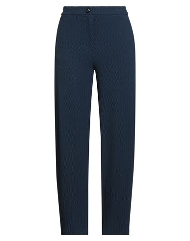Emporio Armani Woman Pants Navy Size 14 Cotton, Polyamide, Elastane In Blue