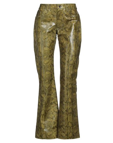 Alberta Ferretti Woman Pants Military Green Size 4 Leather In Green
