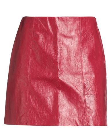 I Blues Woman Mini Skirt Red Size 2 Viscose, Polyester, Cotton, Metallic Fiber