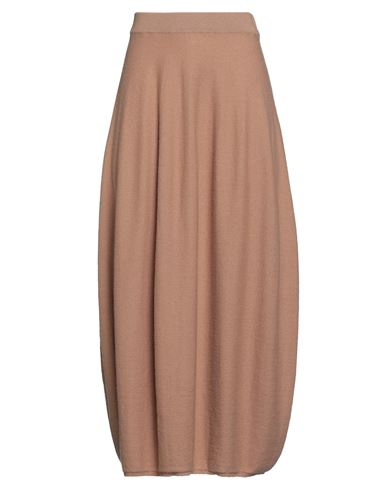 Antonelli Woman Midi Skirt Camel Size S Virgin Wool, Silk, Cashmere In Neutral