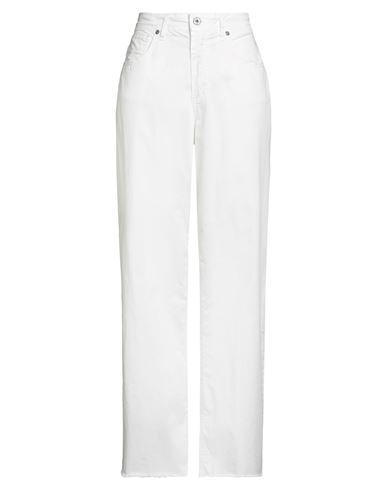 Dixie Woman Pants White Size L Cotton, Elastane